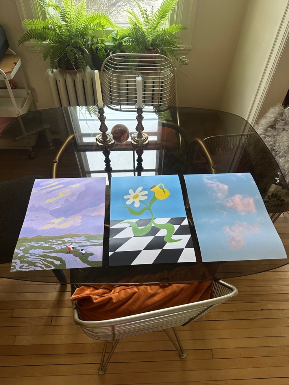 Home Art Floral & Sky Print Set - Lavender, Blue, Green